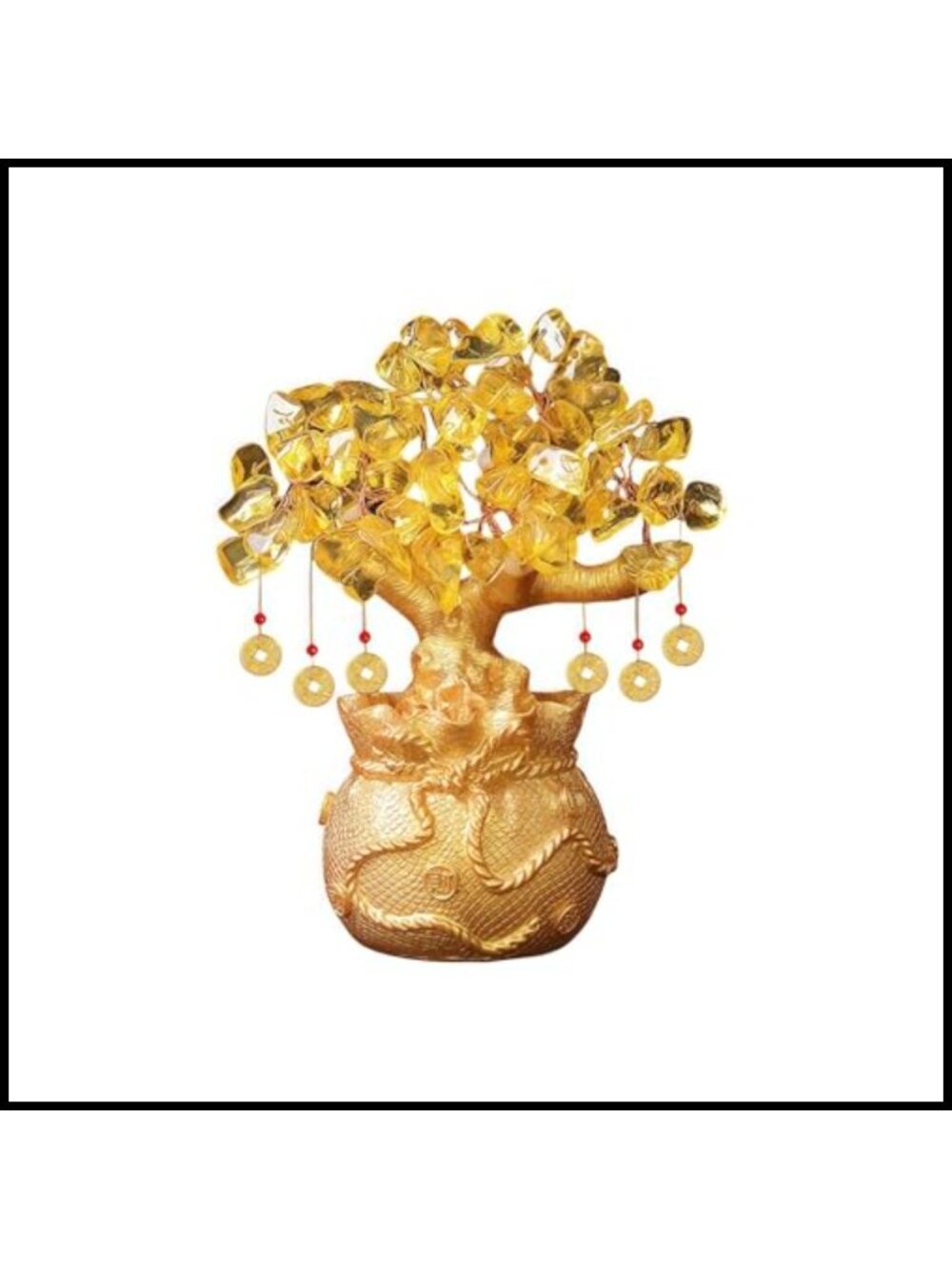 Citrine Crystal Money Tree Feng Shui 14cm Tabletop Decor